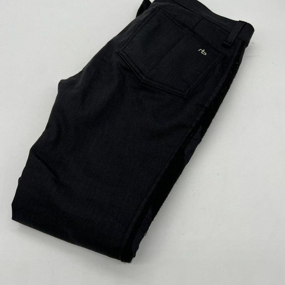 Rag and Bone Raja Shoreditch Black Waxed Jeans Size 29 - Picture 6 of 7